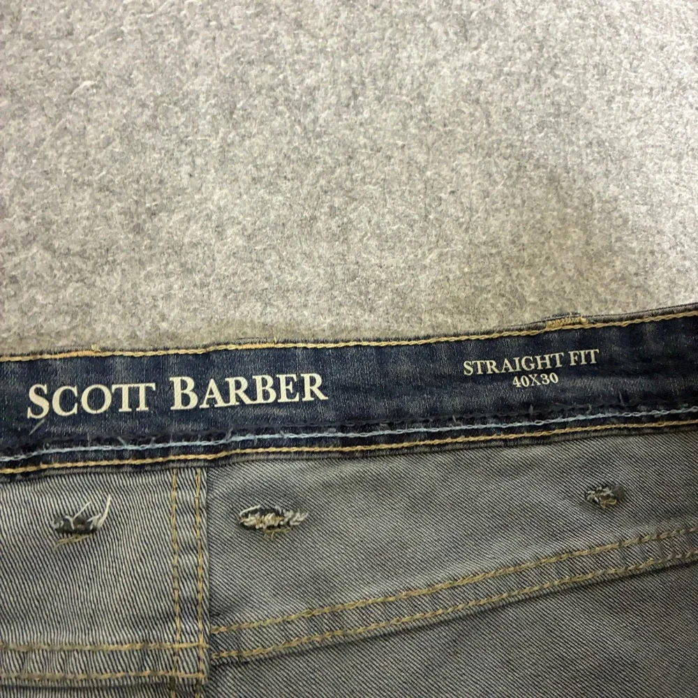 Scott Barber Mens 40x29 Straight Fit Jeans Indigo Blue Dark Wash Denim Pants